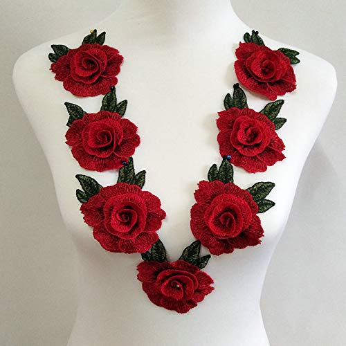 Cute Colorful Rose Applique Flowers Patch Embroidered Sew on Clothes Bags Handmade DIY Accessory Clothes Decal (Color 2)