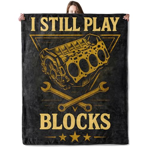 Mechanic Engine Blanket, Flannel Blankets Gifts for Boys Girls Adults, Warm Cozy Soft Fuzzy Throw for Couch, Bed, Room Decor 50x60 in
