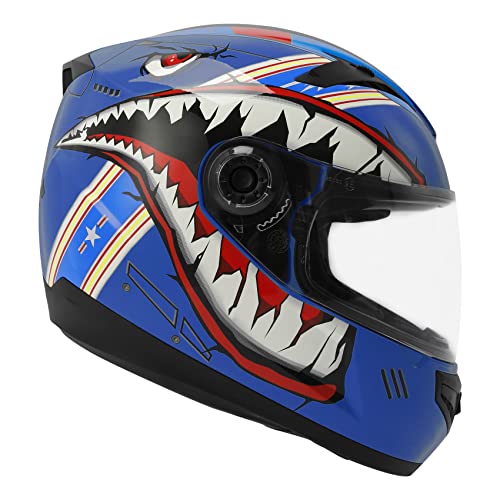 Slmoto Youth Kids Full Face Motorcycle Helmets Dirt Bike Atv Motocross Helmet Off-Road Motorbike Street Bike Helmet Shark's Mouth Pattern Dot Approved #TOP5