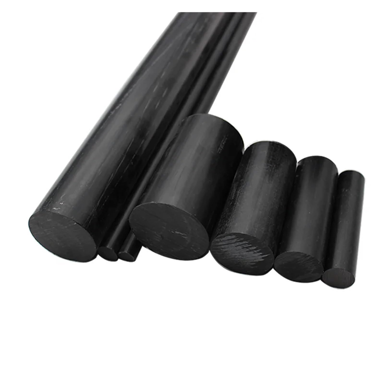 RAHBI Schwarzer ABS-Stab, bearbeitbarer Kunststoff-Rundstab, 6 mm, 8 mm, 10 mm, 12 mm, 15 mm, 20 mm, 25 mm, 30 mm, 35 mm, 40 mm, 45 mm, 50 mm, 60 mm, 65 mm leisurely (Size : 50x500mm 1pc)