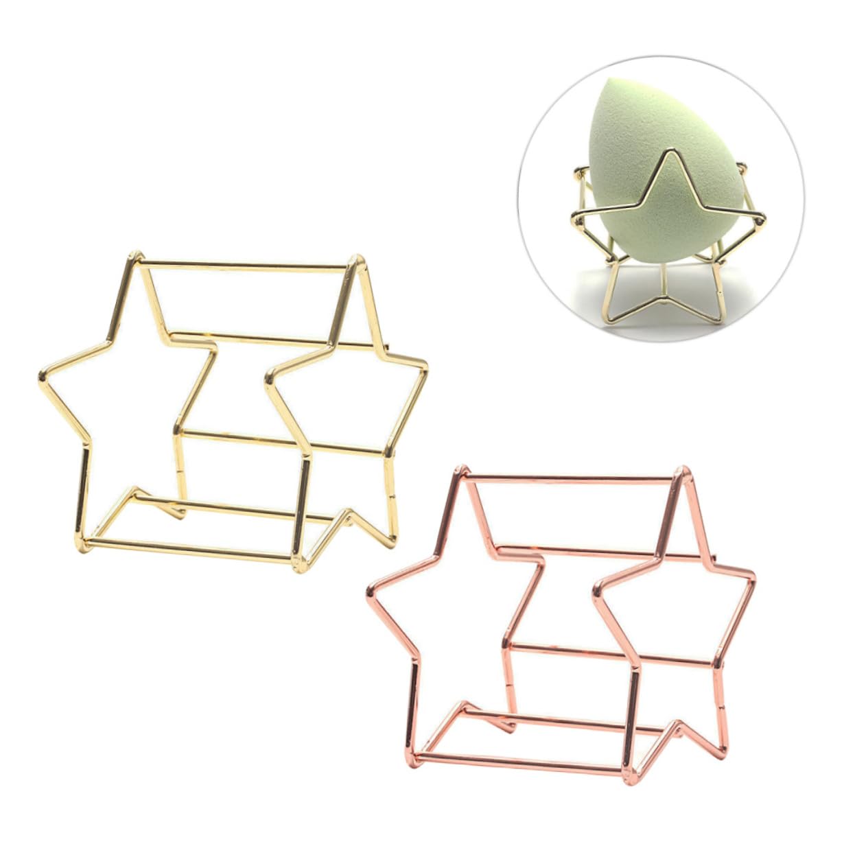 Outanaya 4PCS Star Shape Makeup Sponge Drying Rack Cosmetic Egg Holder for Beauty Tool Storage Durable Puff Display Stand Ventilated Design for Healthy Sponge Care