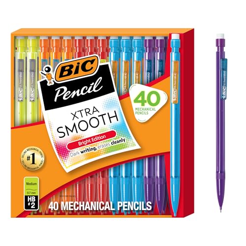 bic xtra smooth mechanical pencil 07 mm medium point refillable and retractable 40-count pack