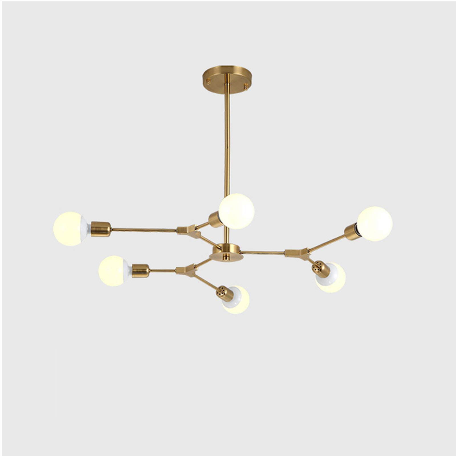 CSXSXAUO Modern Chandeliers Ceiling Lamp Light Fixture,Adjustable Height Pendant Fixture for Aisle Corridor Balcony Bar Stairwells Room-Gold 6 Lights Commemoration Day vision