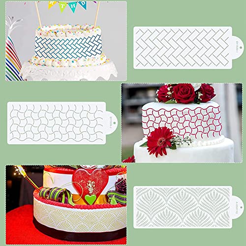 7 Pezzi Stencil per Torte Compleanno, Stencil per