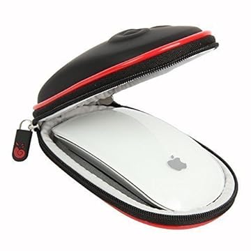 Hermitshell Bolsa rígida de armazenamento de EVA para Apple Magic Mouse (I e II 2ª geração) e mosquetão, Preto