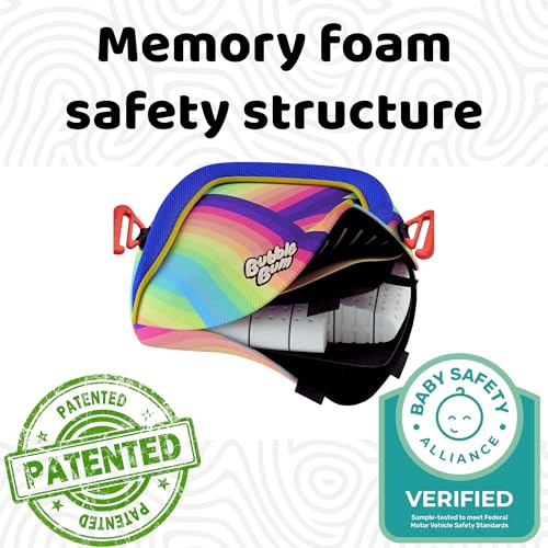 Image of BubbleBum Twin-Pack, Backless Booster Car Seat - Inflatable, Portable Travel Booster for Kids 40-100 lbs, Ages 4-11, Fits 3 Across, Rideshare & Carpool, FMVSS 213 Certified - Rainbow