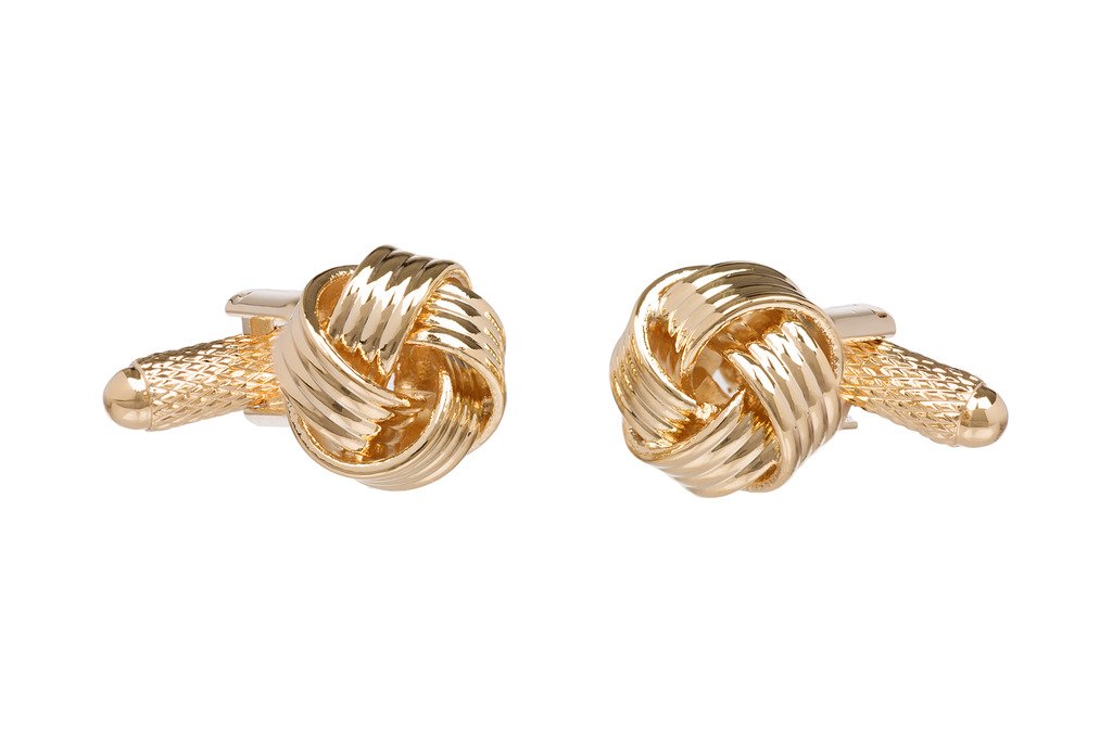 ONYX - ART LONDONClassic Gold Coloured Twisted Knot Cufflinks In Onyx Art Box
