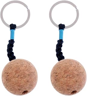 AKAMAS Canoe Key Float,2 Pieces 35mm Boat Marine Kayak Canoe Key Float and Floating Keyring Key Ring and Floatable Keychain Key Chain Buoyant Cork Ball