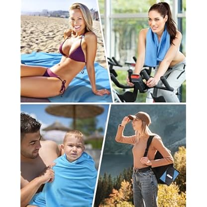 GZXYA Mikrofaser Handtuch 3er-Set (180 x 60 cm großes Badetuch + 2 Stück 80x40 cm kleines Towels), Schnelltrocknendes Microfaser Handtücher für Fitness Handtuch Sport (Sea Blue 180 * 60+80 * 40 * 2) – Bild 6