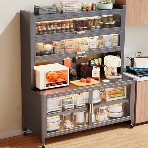 Hutch Cabinet for Dining Room, Black Kitchen Cabinet, Coffee Bars