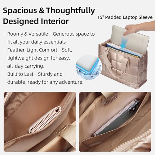 Image of Women's Handbag Thickened Large Capacity Down Jacket Tote Bag Thickened Base Wear-resistant Waterproof Mommy Bag Suitable for Commuting and Business Travel