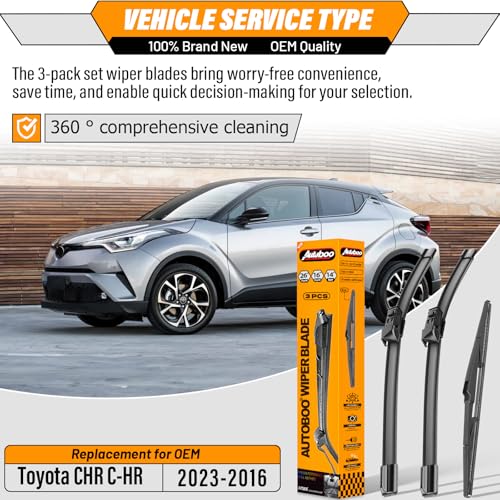 Image of AUTOBOO Windshield Wiper Blade Replacement for Toyota C-HR 2016-2023