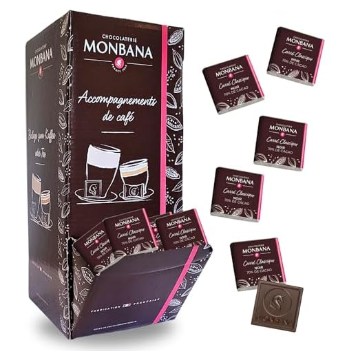 Carrés de chocolat Noir Monbana (X200)