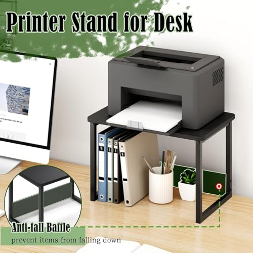 Image of MTANK Heavy Duty Desktop Printer Stand with Storage - Multi-Purpose Shelf Organizer for Home Office, Under Desk Small Printer Table for Copier, Scanner & Fax Machine (Black)