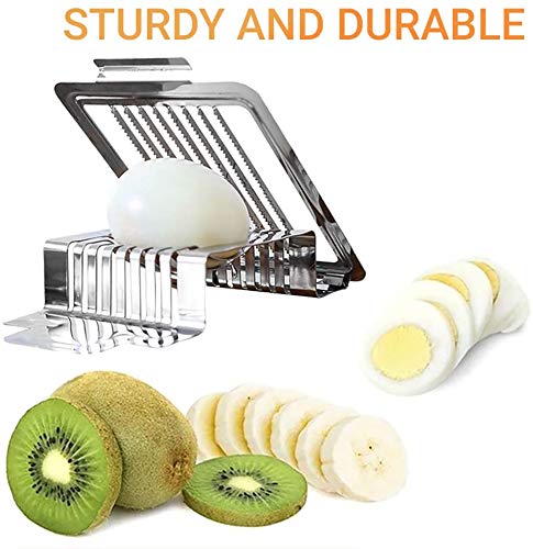 Commercial Grade Stainless Steel Egg Slicer For Hard Boiled Eggs For Slicing Strawberry Cheese Kiwi Cutting Egg Slicers Kitchen Slicing Gadgets Cooking Tools #TOP1
