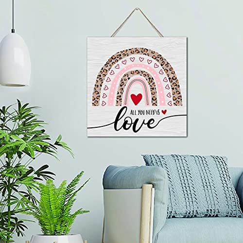 Décoration murale en bois à suspendre arc-en-ciel rose 30,5 cm