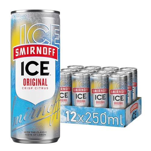 Smirnoff Ice Original Mixgetränk mit Smirnoff Vodka und prickelndem Zitronen Geschmack 10% Alkohol 12 Dosen x 250 ml (EINWEG Verpackung) fertige Cocktails perfekt für Partys und gesellige Anlässe
