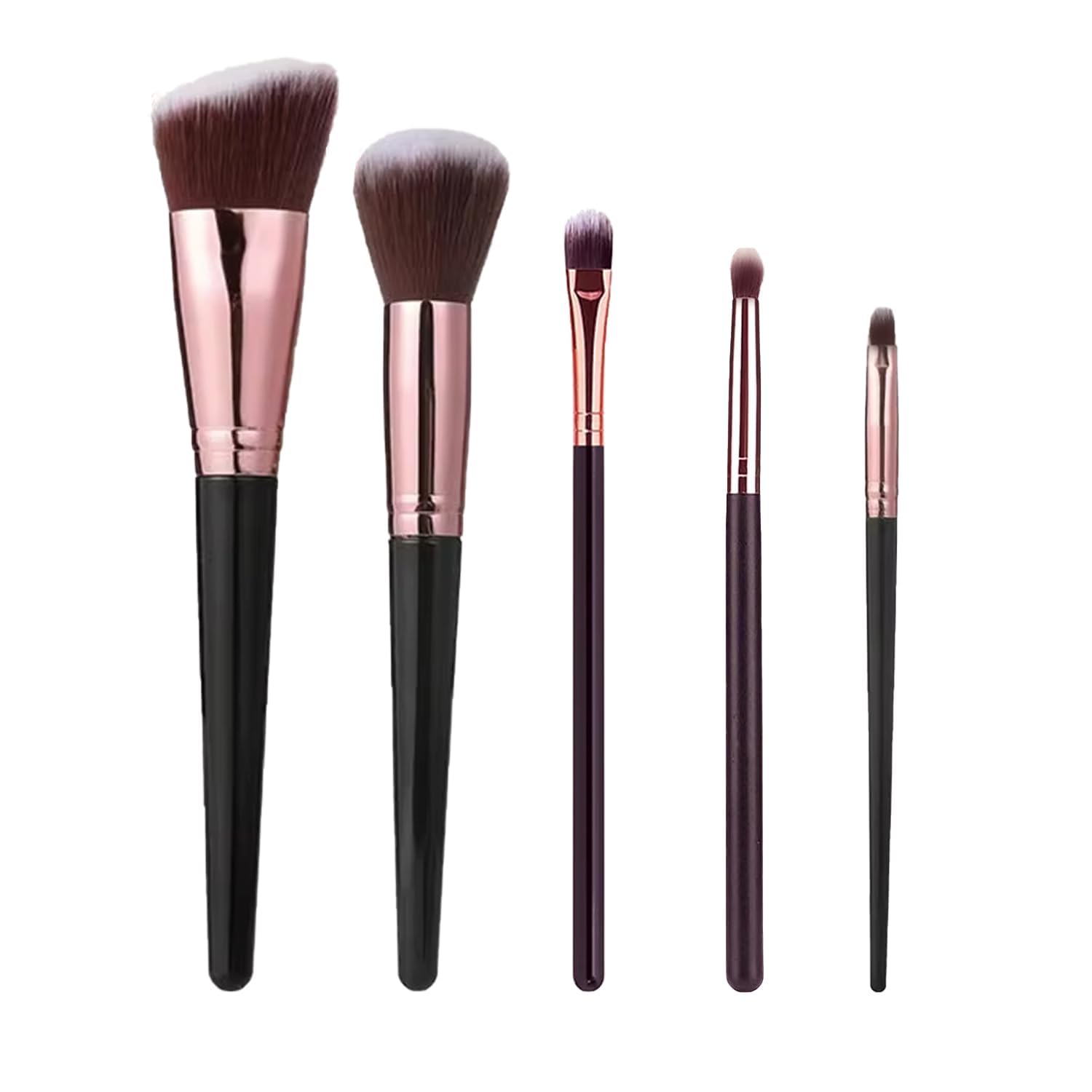 TEMPERIA (Pack of 5) Makeup Brush Set - Soft Bristles Make Up Brushes Sets Kit for Foundation, Concealers, Eyeshadow, Blush, Compact Face Powder, Highlighter, Contour, Blending Eye Liner