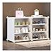 robust Tragbarer Schuh Lagergestell, transparente Tür, platzsparendes Schrankregal, Kunststoffregal, Schuhe, Stiefel, Hausschuhe 3-Tier, 12 Paare Geschenke (Color : White, Größe : 19x12x33in)