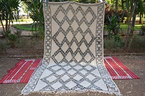 Marokkanische Beni ourain Berber Teppich Orient Teppich - 100% handgewebte natürlich Tribal Wolle Teppich - Diamant…