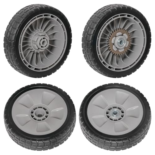 XaXmTee 4 Pcs 8' Lawn Mower Wheels Compatible with Honda HRR216 HRS216 HRT216 Lawn Mower 2 Rear Wheels Replace for 42710-VE2-M02ZE and 2 Front Wheels Replace for 44710-VL0-L02ZB