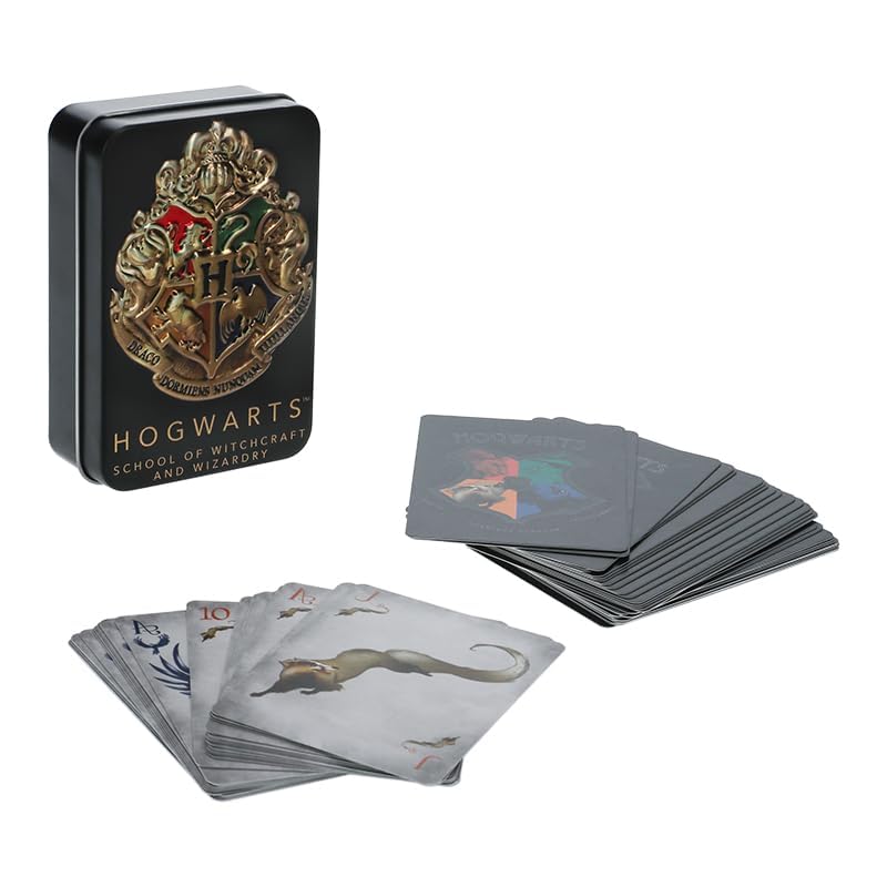Amazon.com: Paladone Hogwarts Playing Cards in a Tin Black, Harry