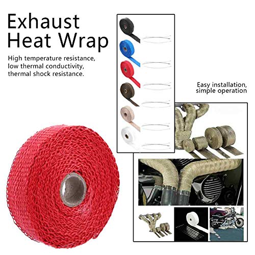Fita isolante de carro de 5 m envoltório térmico com 4 abraçadeiras de aço inoxidável tubo de escape