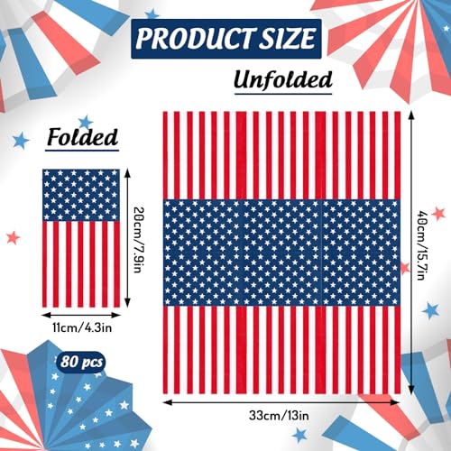 Serviettes en papier drapeau américain jetables Whaline pour invités et buffets - 2