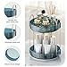 INVSSENE 360° Rotating Makeup Organizer, Bathroom Organizers and Storage Holder Rack, Large Capacity Vanity Shelf Countertop, Fits Cosmetics, Perfume, Skin Care(Blue, 2 Tiers)