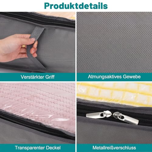 6 Stück 90L Unterbett Aufbewahrungsbox mit Deckel, Unterbett Aufbewahrung – Ansicht 3