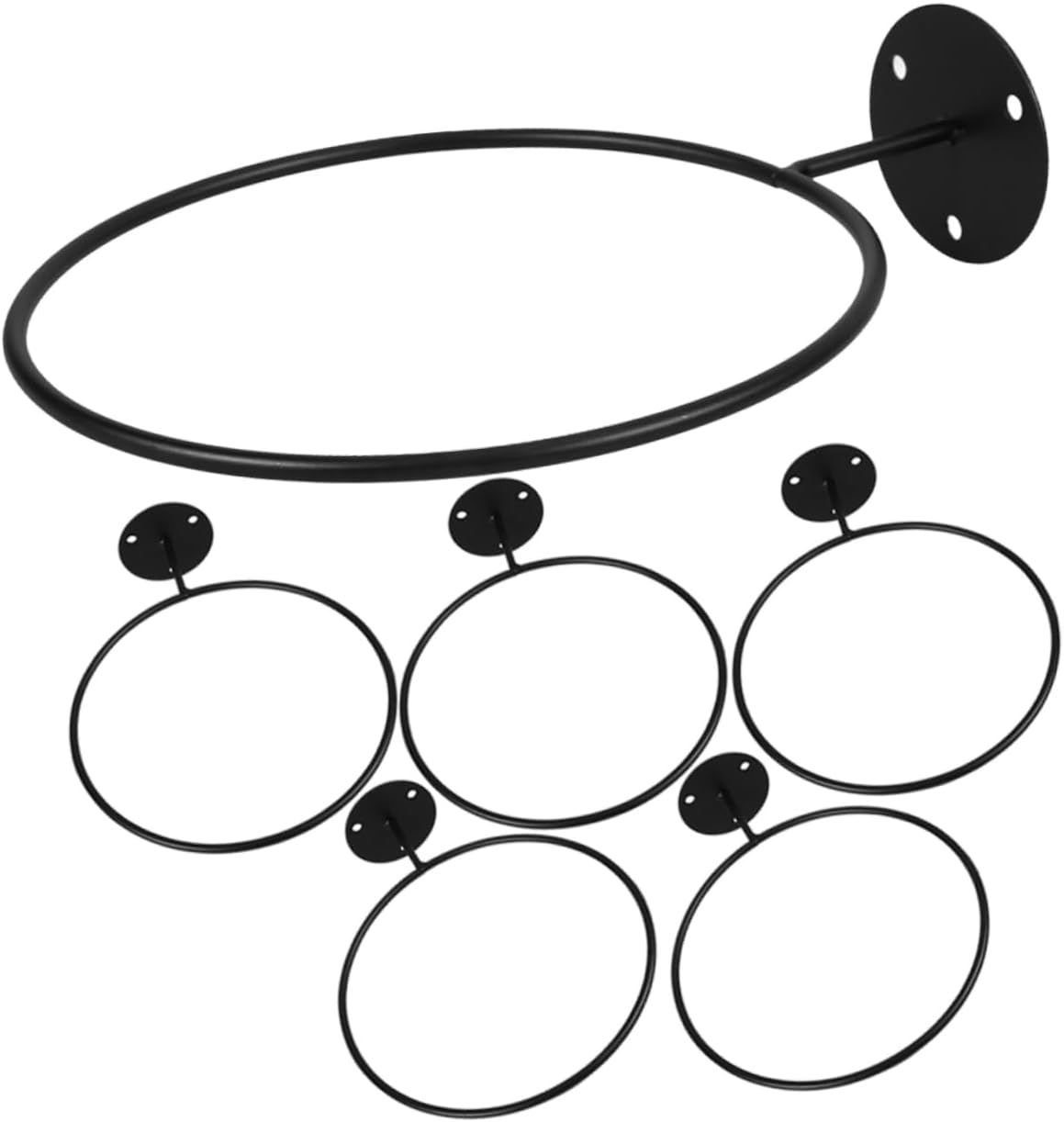 Luxshiny 6Pcs Wall Mount Ball Storage Holder Display Rack for Basketball Soccer Volleyball Space Saving Metal Design for Home Gym Rooms Easy Installation Secure