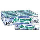 Airwaves Kaugummi | Strong | Weiss, zuckerfrei | Frischer Atem | Zuckerfrei | 30 Packungen (30 x 12 Dragees)