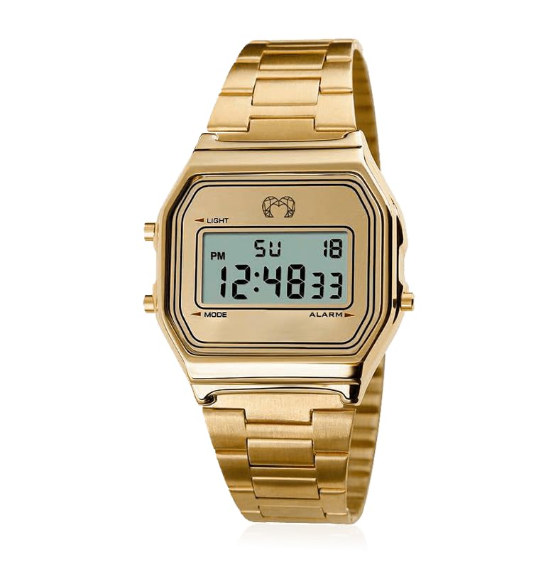 MARLION JEWELS Reloj Digital Mujer Dorado Vintage - Acero Inoxidable, Resistente al Agua 3ATM, Maquinaria Cuarzo - Reloj Pulsera Mujer Estilo Retro, Regalo Mujer