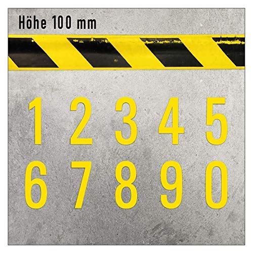 Marquage de sol autocollant Chiffres de 0 à 9 Jaune - Pour entrepôt, production, zones de sécurité 1 x chiffre 9 Cover