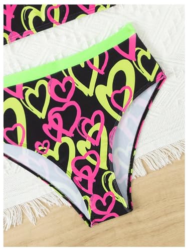 WDIRARA Girl's Heart Print Bikini Set 2 Piece Swimsuits Spaghetti Strap Bathing Suits4