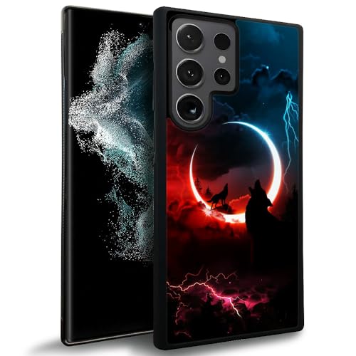 Pinsheng Case Compatible with Samsung Galaxy S24 Ultra,Lightning Wolf Galaxy S24 Ultra Cases for Boys,Soft Silicone Rubber Anti-Skid Protective Case Compatible with Samsung Galaxy S24 Ultra 6.8inch