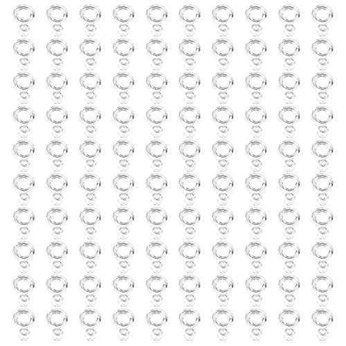 100Pcs Fishing Pellet Bands, Elastic Transparent Bait Bands for Carp Fishing, Highly Durable Boilie Rings for Hair Rig Setup (M)