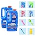 JOYIN 2 Bottles Bubbles Refill Solutions 64 oz (up to 5 Gallon), Concentrated Solution for Bubble Machine, Gun, Wand Refill Fluid Summer, Easter Toys(Blue)