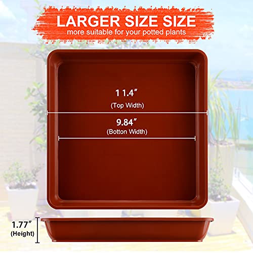 Waynhui Squared Plant Saucer 6/8/10/12/14/16/18Square Plastic Basin Tray Large/Small Water Receiving Tray (Black 12Inch 5Pack) #TOP3