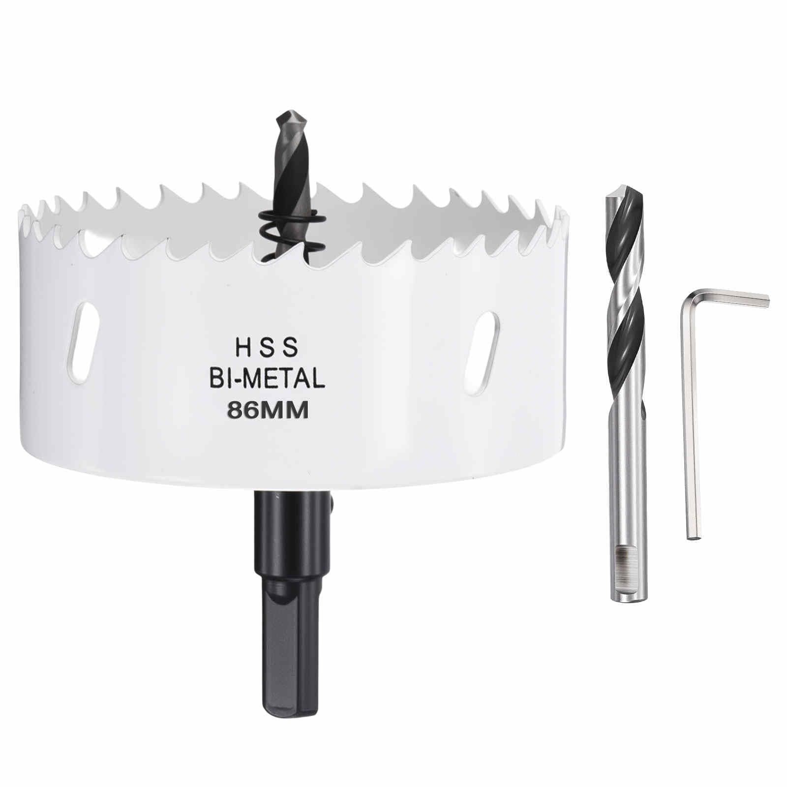 CoCud 3-3/8" (86mm) Hole Saw, M42 Bi-Metal Hex Shank Hole Cutters with 2pcs Drill Bit