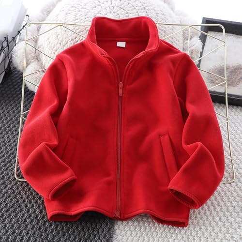 Boys Girls Stand Collar Jacket Full Zip Long Sleeve Polar Fleece Coat Fall Winter Casual Comfortable Outdoor Outwear3