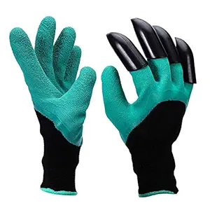 CLEMATIS Heavy Duty Garden Farming Gloves, Washable with Hand Fingertips, ABS Claws for Pruning, Digging & Planting, Gardening Tool for Home (Multicolor)