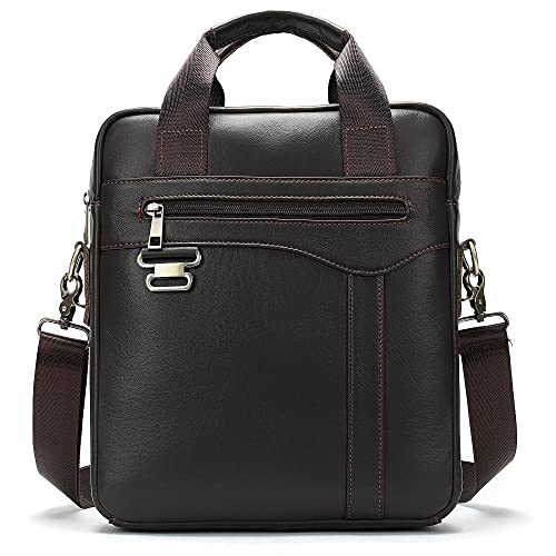 Leather men's shoulder bag head leather handbag 9.7 inch tablet briefcase