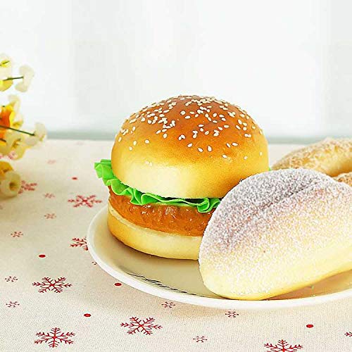 image for HTFGNC Kmiunty 4PCS Artificial Hamburger Fake Food Bread Model Photogr