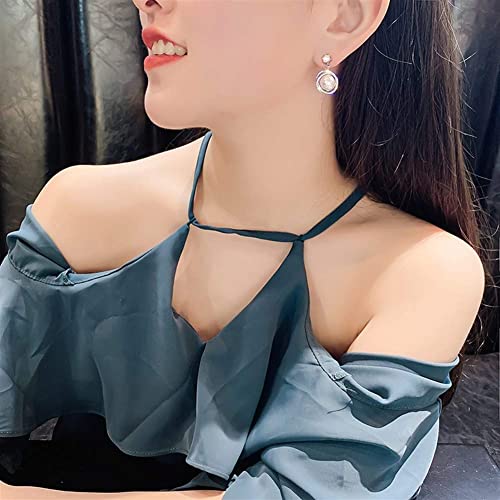 Pendientes de perlas para mujer joyería de plata 925 con circonitas 6