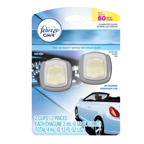 Image of Febreze Air Freshener, Car Vent Clip Air Freshener, New Car Air Freshener, 2-Count (Pack of 8)