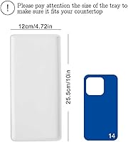 Vista 2 de Bandeja de baño para encimera de 10 pulgadas, juego de 2, bandeja de tocador de cerámica, bandeja organizadora, bandeja para jabón de cocina (blanco)