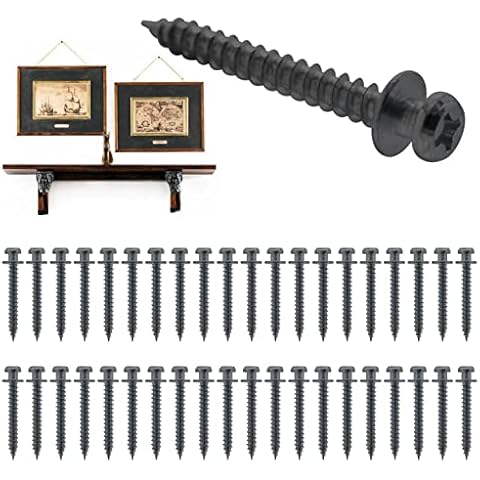 laffeya Picture Hangers, Bear Claw Screw Picture Hook, Double-Headed Bear Claw Screw, Multi Purpose Screw Hook (40, Black Short) Cover