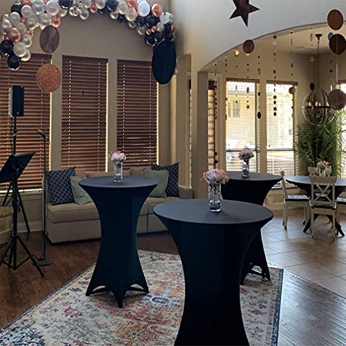 Tina 36X43 Cocktail Spandex Stretch Square Corners Tablecloth Black #TOP5