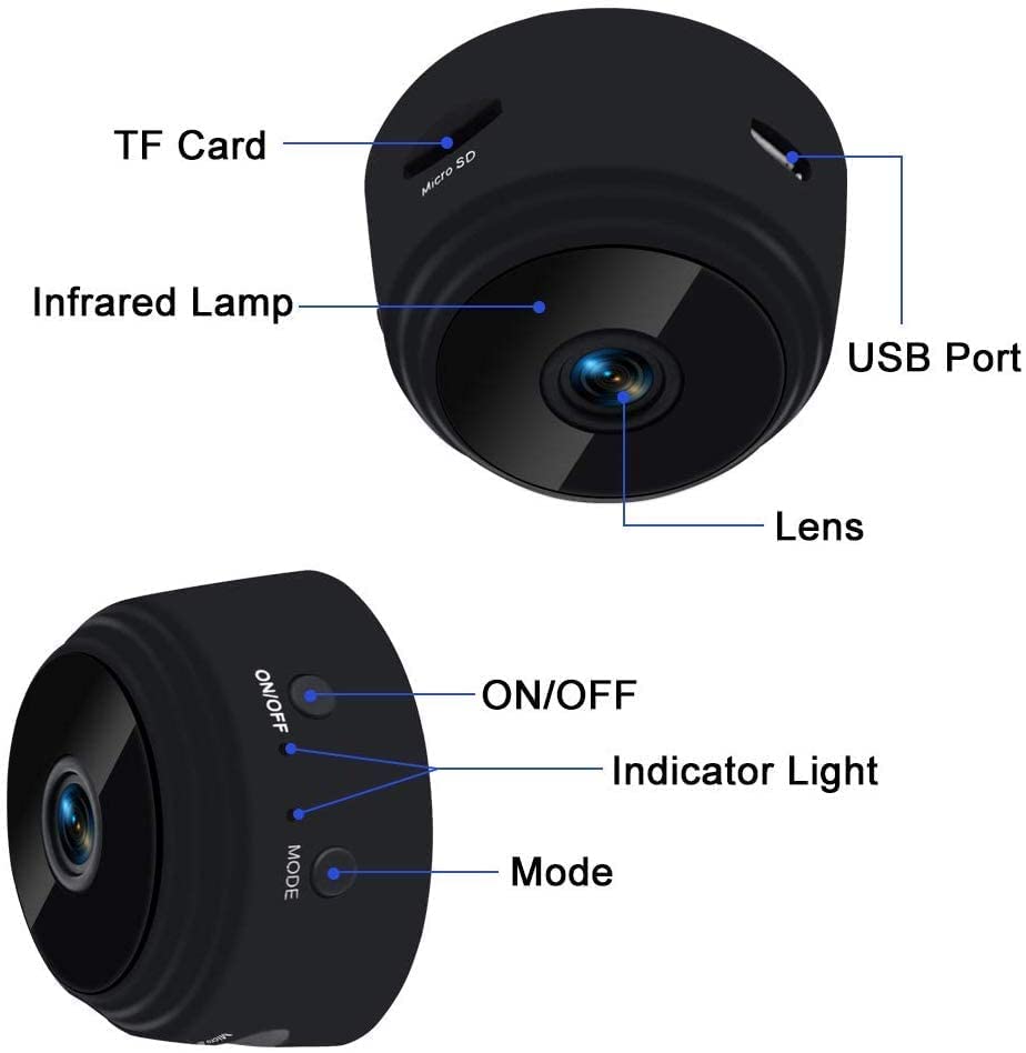Image of Full HD Wi-Fi Wireless Security Camera 1080p Audio Video Live View Low Light Vision Motion Detection Video Recorder for Home Office (CAM50)